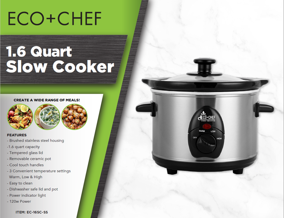 1.5 Qt Brushed Stainless Steel Slow Cooker