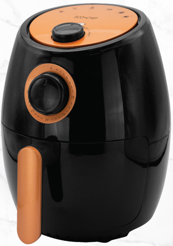 Copper Chef 2 QT Air Fryer - Turbo Cyclonic Airfryer With Rapid Air  Technology For Less Oil-Less Cooking. Includes Recipe Book (Black)