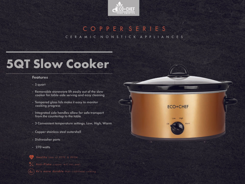 Euro Cuisine 6 qt. Copper Electric Digital Slow Cooker