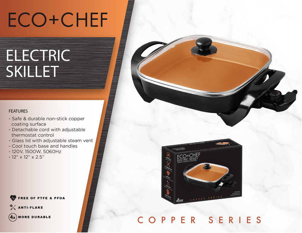 Copper Series 12 Square Electric Skillet