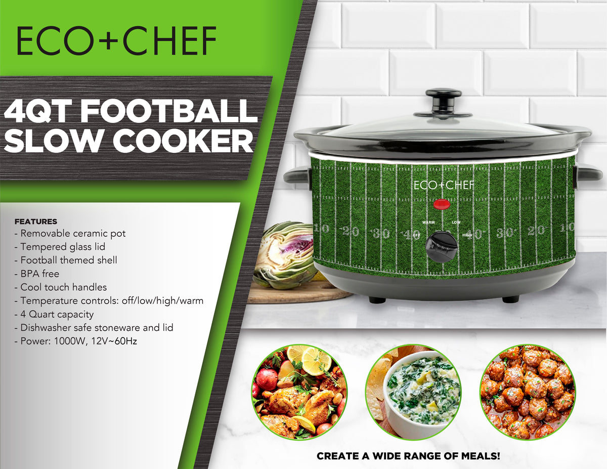 4 Quart Football Slow Cooker – Eco + Chef Kitchen