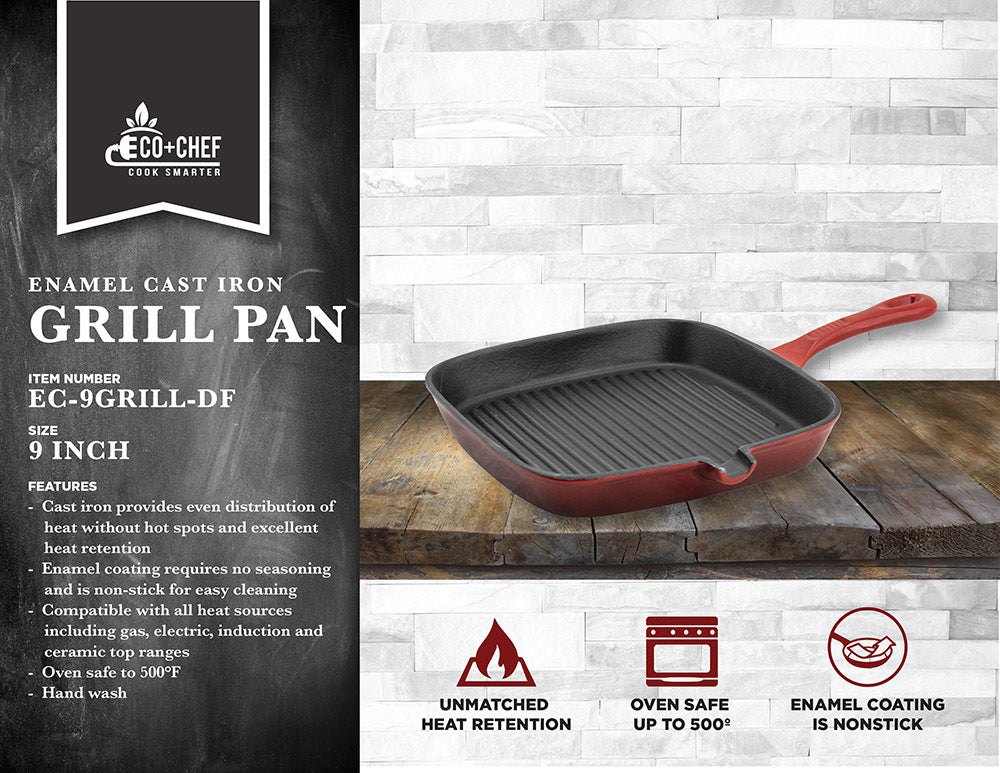 Cast Iron Enameled Grill Pan by Crofton