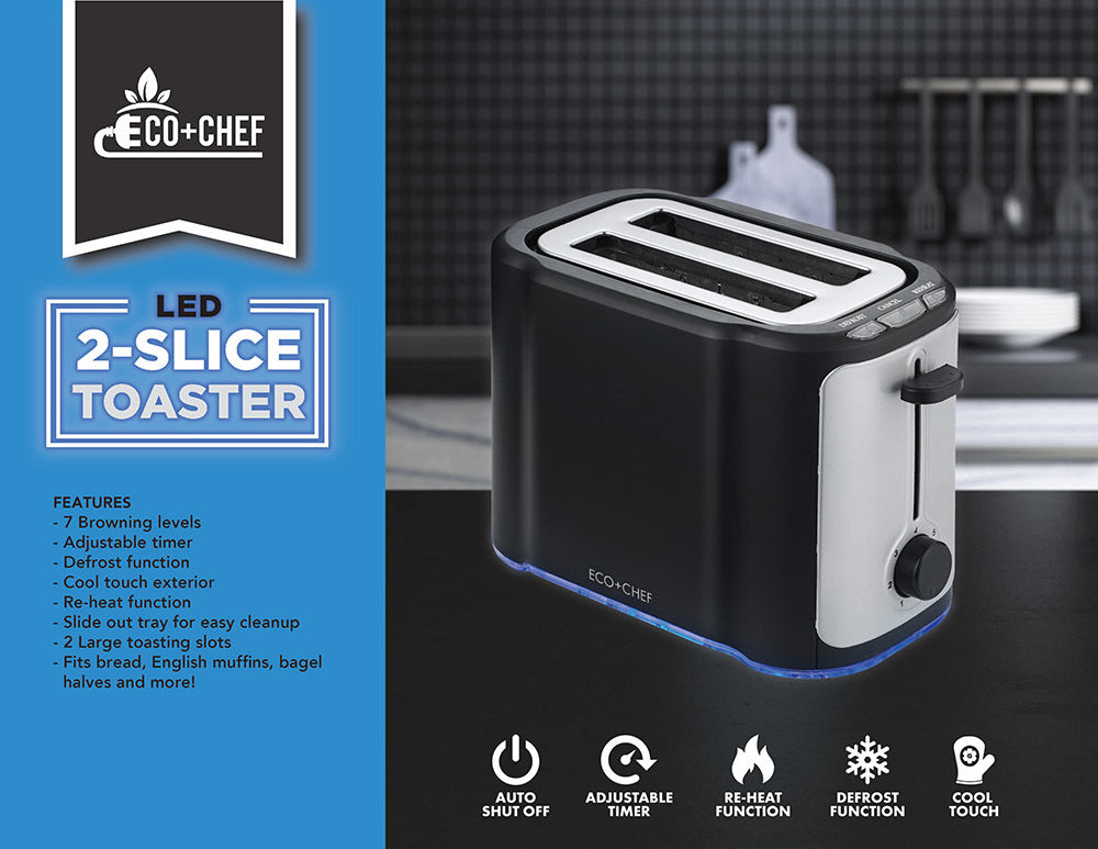 Extra Wide Slots 2-Slice Toaster – Eco + Chef Kitchen