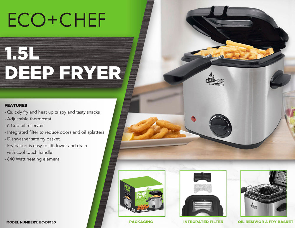1.5L Stainless Steel Deep Fryer – Eco + Chef Kitchen