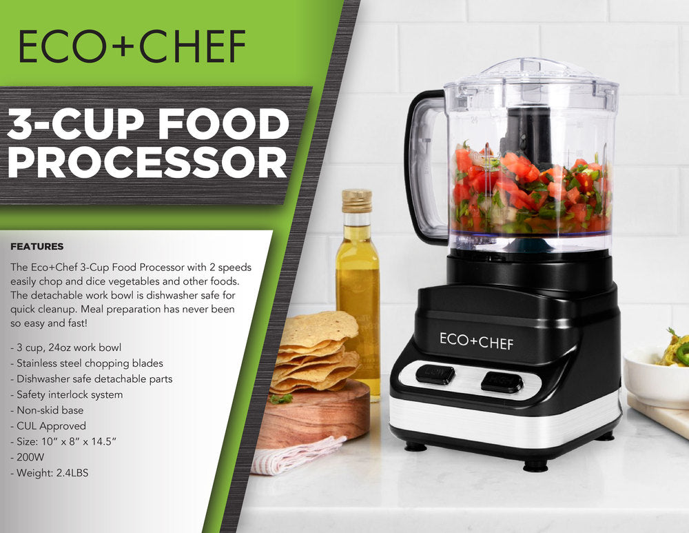 3 Cup Food Processor – Eco + Chef Kitchen
