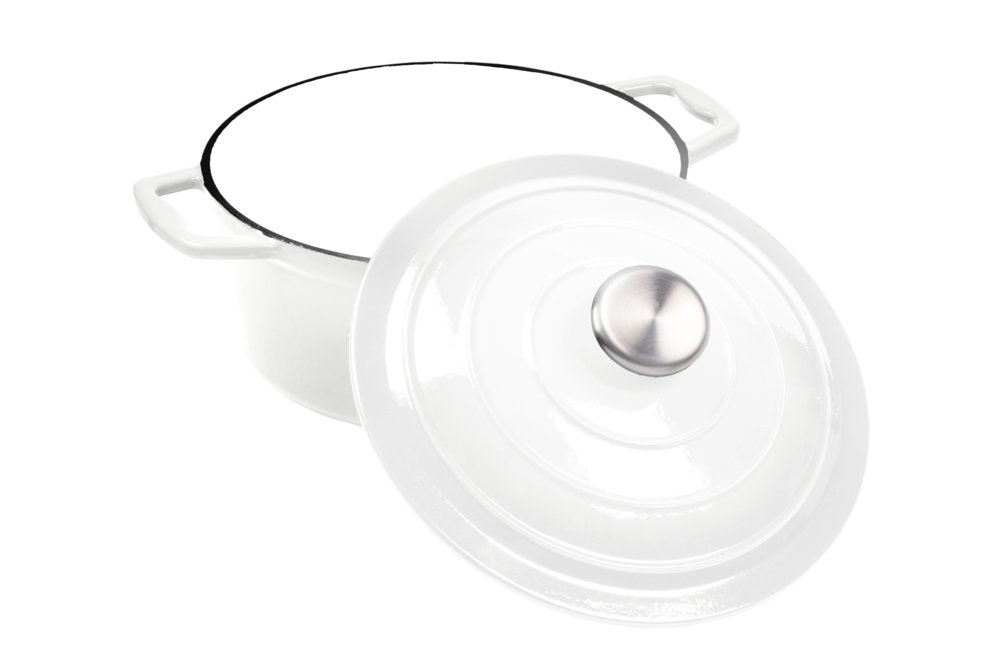 at Home Bistro 3-Quart Enameled Cast Iron Dutch Oven, White