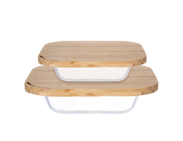 2-Piece Square Glass Baking Dish Set with Bamboo Lids – Eco + Chef Kitchen 2-Piece Square Glass Baking Dish Set with Bamboo Lids – Eco + Chef Kitchen