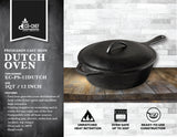 Pre-Seasoned Cast Iron 12" / 5 Quart Dutch Oven