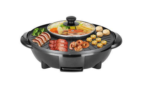 2-in-1 Smokeless Electric Grill & Hot Pot