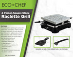 4-Person Square Stone Raclette Grill