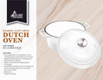 Enameled Cast Iron 3 Quart Dutch Oven with Lid - White