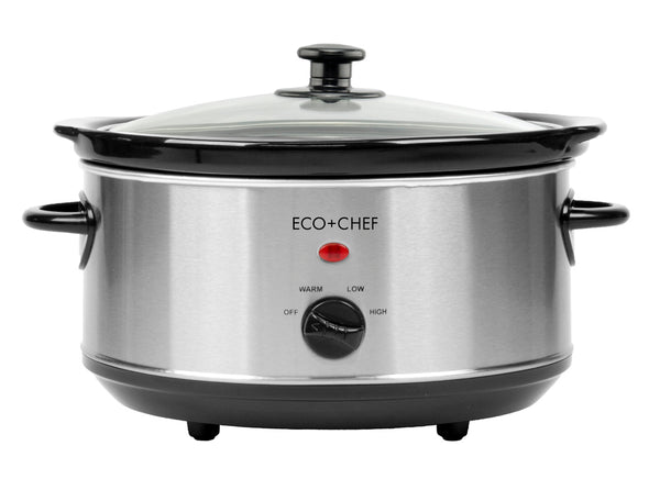 Better Chef 4 Quart Oval Slow Cooker with Removable Stoneware Crock in  Stainless Steel