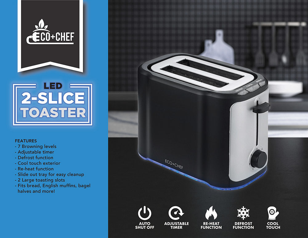 LED 2-Slice Toaster – Eco + Chef Kitchen