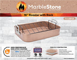Marblestone Xylan Non-Stick 16" Roaster with Rack