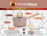 Marblestone Cast Aluminum 2 Quart Sauce Pan with Lid