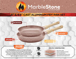 Marblestone Cast Aluminum 2-Piece Fry Pan Set - 8" and 9.5"