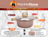 Marblestone Cast Aluminum 3 Quart Stock Pot with Lid
