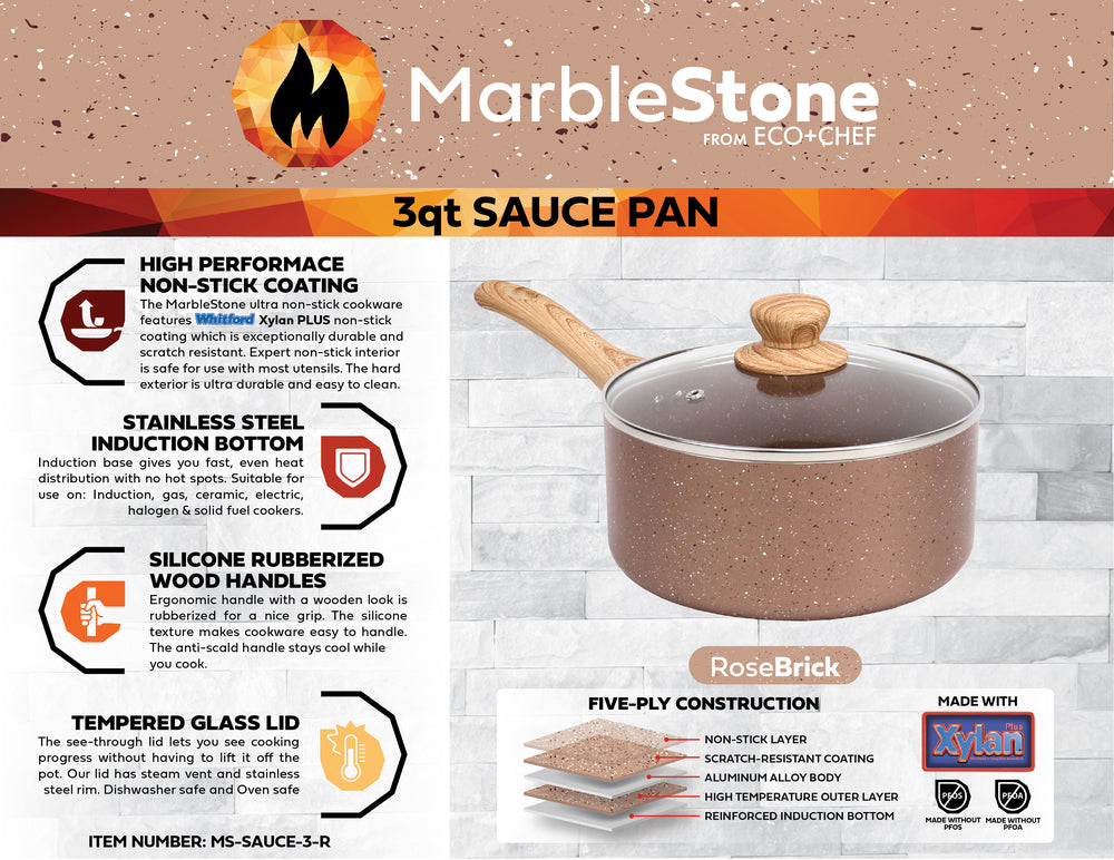 Wholesale Mr. Handy Marble Coated Sauce Pan- 8 BLACK