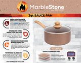 Marblestone Xylan Non-Stick 3 Quart Sauce Pan with Lid